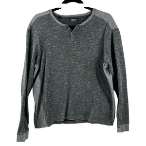 Buffalo Men's Grey Long Sleeve Henley size large